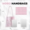 imageDGAZ Designer Hobo Bags for Women Large Shoulder Bags Luxury Tote Bag with ZipperFragrant Pink