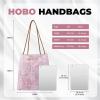 imageDGAZ Designer Hobo Bags for Women Luxury Tote Bag with Zipper Large Shoulder BagsPeach Blossoms