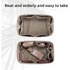 imageDGAZ Lightweight Purse Organizer Insert for Hermes Birkin BagSilk and Dupontpaper handbag inner for Luxury BagsBlackBK25Etoupe grey