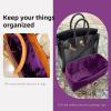 imageDGAZ Purse Organizer Silky SmoothSilkLuxury Handbag Tote in Bag Shapers Women Fits Birkin25303540 Bags Etoupe grey BK30Anemone