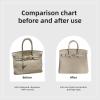 imageDGAZ Purse Organizer Silky SmoothSilkLuxury Handbag Tote in Bag Shapers Women Fits Birkin25303540 Bags Etoupe grey BK30Gris tourterelle