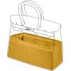 imageDGAZ Purse Organizer Silky SmoothSilkLuxury Handbag Tote in Bag Shapers Women Fits Birkin25303540 Bags Etoupe grey BK30Jaune amber