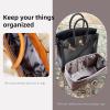 imageDGAZ Purse Organizer Silky SmoothSilkLuxury Handbag Tote in Bag Shapers Women Fits Birkin25303540 Bags Etoupe grey BK30Konjac purple
