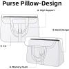 imageDGAZ Purse Pillow Insert for Hermes Halzan bags Memory Foam Silky Pillow Shaper for Luxury HandbagsBlackHalzan Mini20White