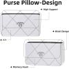 imageDGAZ Purse Pillow Shaper Insert For Chanel 19 Bags Silky Pillow Shaper for Luxury HandbagsKonjac purple19Flap26White