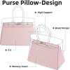 imageDGAZ Purse Pillow Shaper InsertLuxury Handbag Tote Shapers Memory Foam Fits Birkin 25303540 Bag White BK25 RetournePink