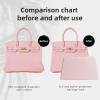 imageDGAZ Purse Pillow Shaper InsertLuxury Handbag Tote Shapers Memory Foam Fits Birkin 25303540 Bag White BK25 RetournePink