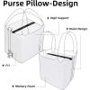 imageDGAZ Purse Pillow Shaper InsertLuxury Handbag Tote Shapers Memory Foam Fits picotin1822Bags Konjac purplePC18White