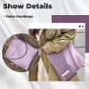 imageDGAZ Silk Designer Bags for Women Luxury Tote Bag with Zipper Large Shoulder Hobo BagsLavender