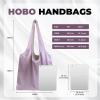 imageDGAZ Silk Designer Hobo Bags for Women Luxury Tote Bag with Zipper Large Shoulder Hobo BagsLavender