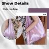 imageDGAZ Silk Designer Hobo Bags for Women Luxury Tote Bag with Zipper Large Shoulder Hobo BagsLavender