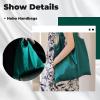 imageDGAZ Silk Designer Hobo Bags for Women Luxury Tote Bag with Zipper Large Shoulder Hobo BagsVert Emeraude