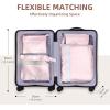 imageDGAZ Silk Packing Cubes for Travel 4 Set Lightweight Vacation Travel Essentials Expandable Storage Travel Luggage Bags OrganizersPink