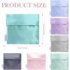 imageDGAZ Silk Sanitary Napkin Storage Bag Period Bag for Teen Aged Girls Portable Period Bag for Panty LinersMenstrual CupSmall TamponsMini Makeup Bag for PursePeral GreyBlue Zephyr