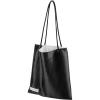 imageDGAZ Silk Designer Bags for Women Luxury Tote Bag with Zipper Large Shoulder Hobo BagsBlack
