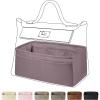 imageDGAZ Silky Purse Organizer Insert Luxury Handbag ampamp Tote Organizer Simplicity bag organizer Fits Hermes 242435 BagsBlack35Konjac Purple