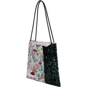 imageDGAZ Designer Hobo Bags for Women Large Shoulder Bags Luxury Tote Bag with ZipperFloral Sequins