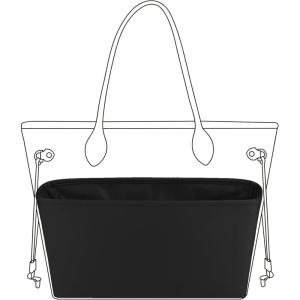 imageDGAZ Purse Organizer Insert Fits NeverfullMiniPMMMGM BagsSilk Bag OrganizerLuxury Handbag ampamp Tote ShaperMM Rouge HBlack