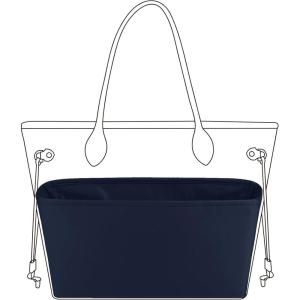 imageDGAZ Purse Organizer Insert Fits NeverfullMiniPMMMGM BagsSilk Bag OrganizerLuxury Handbag ampamp Tote ShaperMM Rouge HBlue nuit
