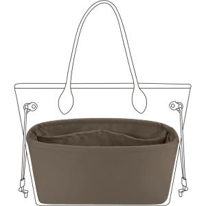imageDGAZ Purse Organizer Insert Fits NeverfullMiniPMMMGM BagsSilk Bag OrganizerLuxury Handbag ampamp Tote ShaperMM Rouge HEtoupe grey