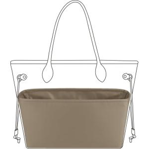 imageDGAZ Purse Organizer Insert Fits NeverfullMiniPMMMGM BagsSilk Bag OrganizerLuxury Handbag ampamp Tote ShaperMM Rouge HGris tourterelle