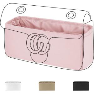 imageDGAZ Purse Organizer Silky Smooth For Gucci Marmont 16222631 BagsSilkLuxury Handbag Tote in Bag Shapers Black M31Pink