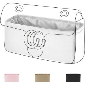 imageDGAZ Purse Organizer Silky Smooth For Gucci Marmont 16222631 BagsSilkLuxury Handbag Tote in Bag Shapers Black M31White