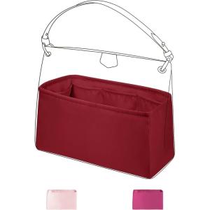 imageDGAZ Purse Organizer Silky Smooth For LV Graceful PMMM BagsSilkLuxury Handbag Tote in Bag Shapers Peach Pink PMWine Red