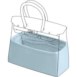 imageDGAZ Purse Organizer Silky SmoothSilkLuxury Handbag Tote in Bag Shapers Women Fits Birkin25303540 Bags Etoupe grey BK30Azure