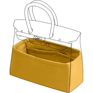 imageDGAZ Purse Organizer Silky SmoothSilkLuxury Handbag Tote in Bag Shapers Women Fits Birkin25303540 Bags Etoupe grey BK30Jaune amber