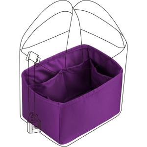 imageDGAZ Purse Organizer Silky SmoothSilkLuxury Handbag Tote in Bag Shapers Women Fits picotin1822Bags Etoupe grey PC18Anemone