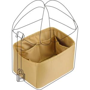 imageDGAZ Purse Organizer Silky SmoothSilkLuxury Handbag Tote in Bag Shapers Women Fits picotin1822Bags Etoupe grey PC18Biscuit color