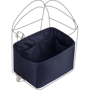 imageDGAZ Purse Organizer Silky SmoothSilkLuxury Handbag Tote in Bag Shapers Women Fits picotin1822Bags Etoupe grey PC18Blue Nuit