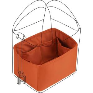 imageDGAZ Purse Organizer Silky SmoothSilkLuxury Handbag Tote in Bag Shapers Women Fits picotin1822Bags Etoupe grey PC18Feu Orange