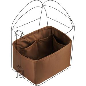 imageDGAZ Purse Organizer Silky SmoothSilkLuxury Handbag Tote in Bag Shapers Women Fits picotin1822Bags Etoupe grey PC18Gold