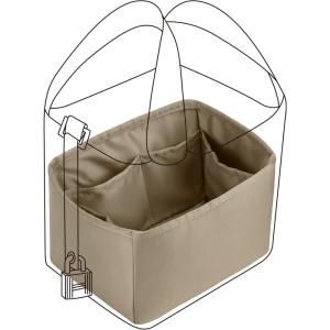 imageDGAZ Purse Organizer Silky SmoothSilkLuxury Handbag Tote in Bag Shapers Women Fits picotin1822Bags Etoupe grey PC18Gris tourterelle