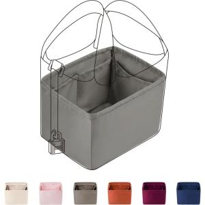 imageDGAZ Purse Organizer Silky SmoothSilkLuxury Handbag Tote in Bag Shapers Women Fits picotin1822Bags Etoupe grey PC18Grismeyer