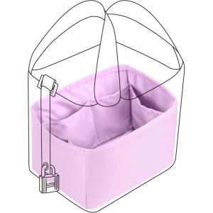 imageDGAZ Purse Organizer Silky SmoothSilkLuxury Handbag Tote in Bag Shapers Women Fits picotin1822Bags Etoupe grey PC18Mauve Sylvestre