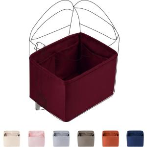 imageDGAZ Purse Organizer Silky SmoothSilkLuxury Handbag Tote in Bag Shapers Women Fits picotin1822Bags Etoupe grey PC18Rouge h