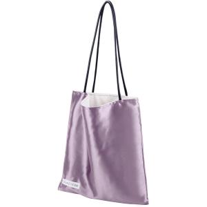 imageDGAZ Silk Designer Bags for Women Luxury Tote Bag with Zipper Large Shoulder Hobo BagsLavender