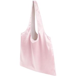 imageDGAZ Silk Designer Hobo Bags for Women Luxury Tote Bag with Zipper Large Shoulder Hobo BagsPink