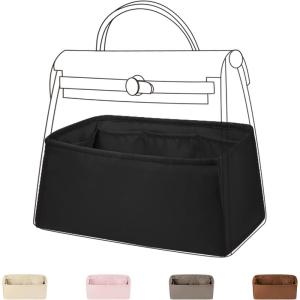 imageDGAZ Silk Purse Organizer Insert Fits Hermes Herbag 313950 Bags Luxury Handbag ampamp Tote Organiser Simplicity bag insertCraieH39Black