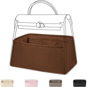 imageDGAZ Silk Purse Organizer Insert Fits Hermes Herbag 313950 Bags Luxury Handbag ampamp Tote Organiser Simplicity bag insertCraieH39Gold