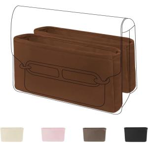 imageDGAZ Silk Purse Organizer Insert Fits Roulis 1823 BagSilky Smooth Bag OrganizerLuxury Handbag ampamp Tote ShaperBlackRoulis18Gold