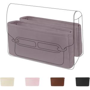 imageDGAZ Silk Purse Organizer Insert Fits Roulis 1823 BagSilky Smooth Bag OrganizerLuxury Handbag ampamp Tote ShaperBlackRoulis18Konjac Purple