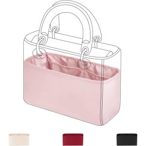 imageDGAZ Silk Purse Organizer Insert For LadyDior MicroMiniSML bagsSilky Smooth Bag OrganizerLuxury Handbag ampamp Tote ShaperCraieSPink
