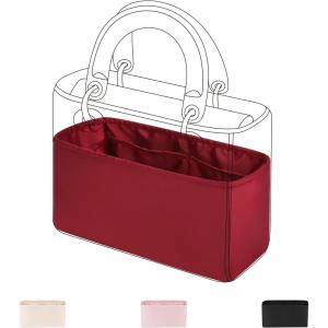 imageDGAZ Silk Purse Organizer Insert For LadyDior MicroMiniSML bagsSilky Smooth Bag OrganizerLuxury Handbag ampamp Tote ShaperCraieSWine Red