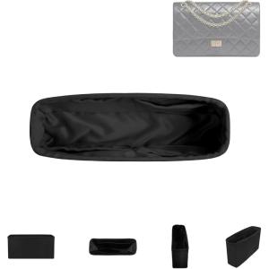 imageDGAZ Silky Purse Organizer Insert for Chanel 255 Bags Luxury Handbag ampamp Tote Organizer Simplicity Bag Organizer Wine Red255 Bag 24Black