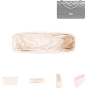 imageDGAZ Silky Purse Organizer Insert for Chanel 255 Bags Luxury Handbag ampamp Tote Organizer Simplicity Bag Organizer Wine Red255 Bag 24Craie