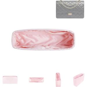imageDGAZ Silky Purse Organizer Insert for Chanel 255 Bags Luxury Handbag ampamp Tote Organizer Simplicity Bag Organizer Wine Red255 Bag 24Pink